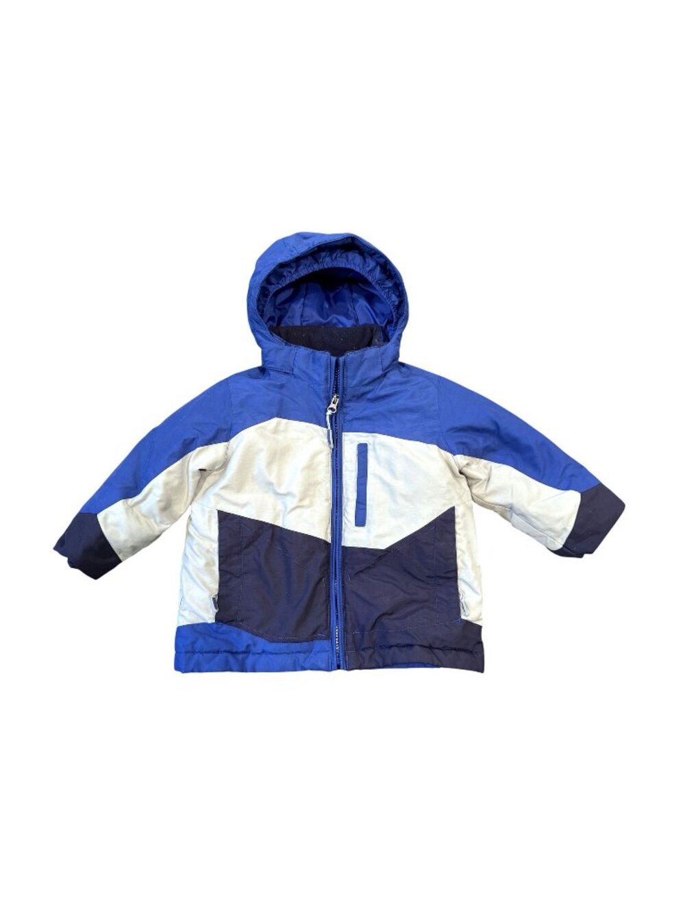 L.L. Bean Hooded Insulated Winter Jacket Toddlers 3T Blue Grow Cuffs